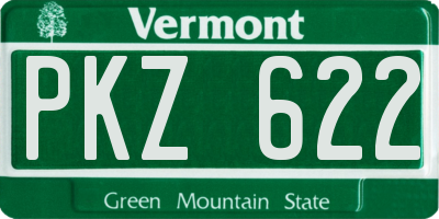 VT license plate PKZ622