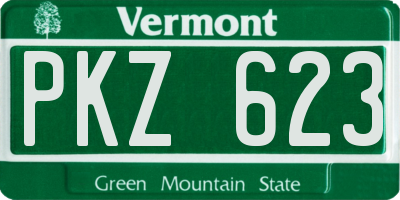 VT license plate PKZ623