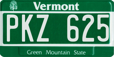 VT license plate PKZ625