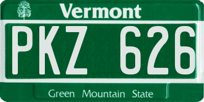 VT license plate PKZ626