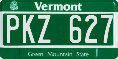 VT license plate PKZ627