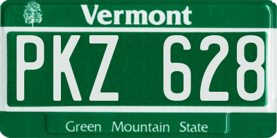 VT license plate PKZ628