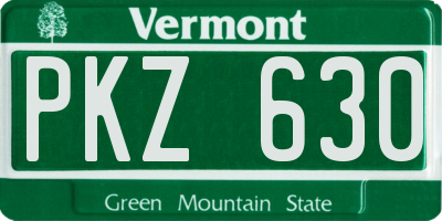 VT license plate PKZ630