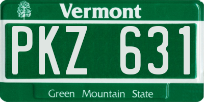VT license plate PKZ631