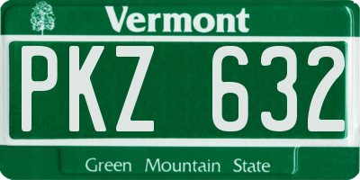 VT license plate PKZ632