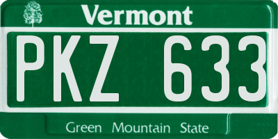 VT license plate PKZ633