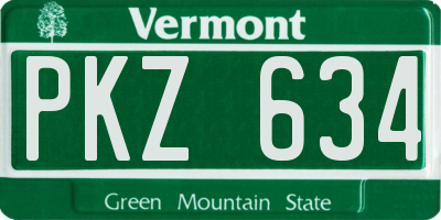 VT license plate PKZ634