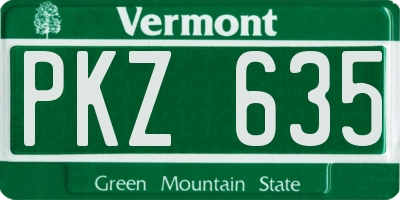 VT license plate PKZ635