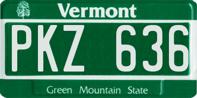 VT license plate PKZ636