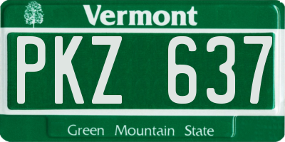VT license plate PKZ637