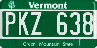 VT license plate PKZ638