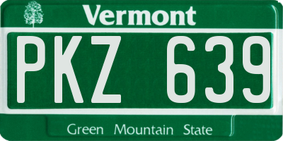 VT license plate PKZ639