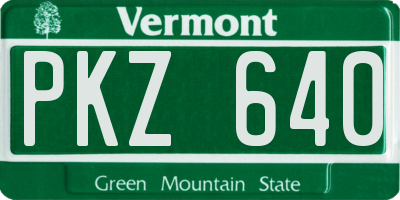 VT license plate PKZ640