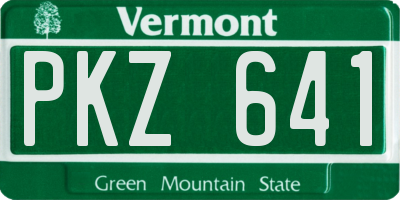 VT license plate PKZ641