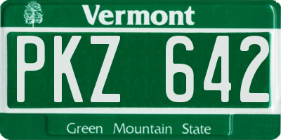 VT license plate PKZ642