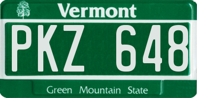 VT license plate PKZ648