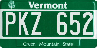 VT license plate PKZ652