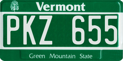 VT license plate PKZ655