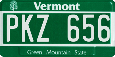VT license plate PKZ656