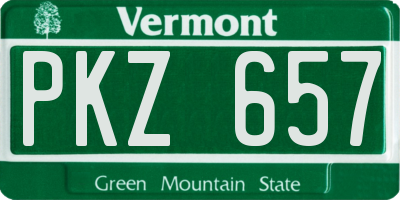 VT license plate PKZ657