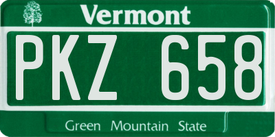 VT license plate PKZ658