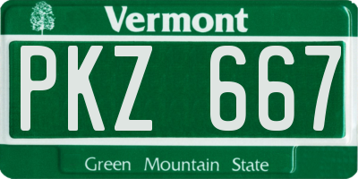 VT license plate PKZ667