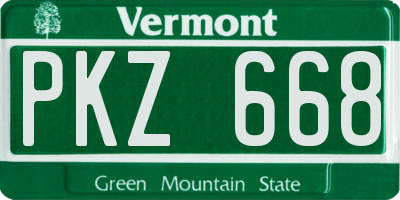 VT license plate PKZ668