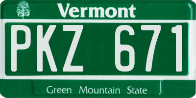 VT license plate PKZ671