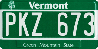 VT license plate PKZ673