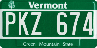 VT license plate PKZ674
