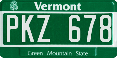 VT license plate PKZ678