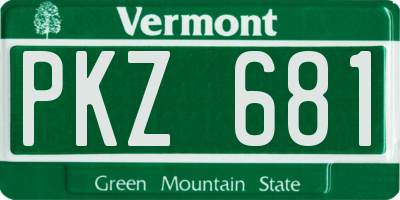 VT license plate PKZ681