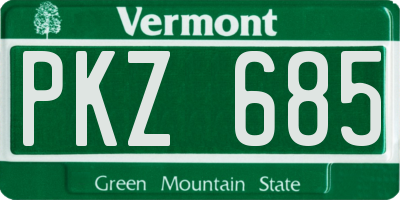 VT license plate PKZ685