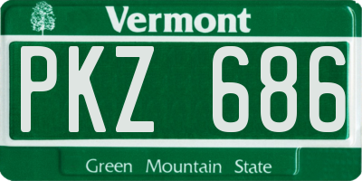 VT license plate PKZ686