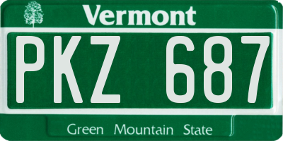 VT license plate PKZ687