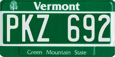 VT license plate PKZ692