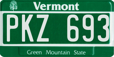 VT license plate PKZ693