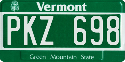 VT license plate PKZ698