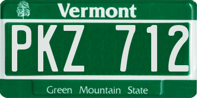 VT license plate PKZ712