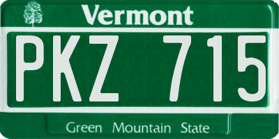 VT license plate PKZ715