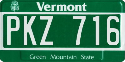 VT license plate PKZ716