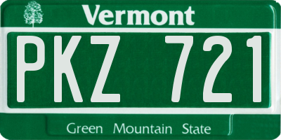 VT license plate PKZ721