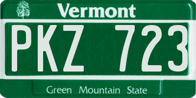 VT license plate PKZ723