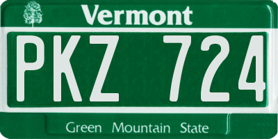 VT license plate PKZ724