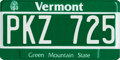 VT license plate PKZ725