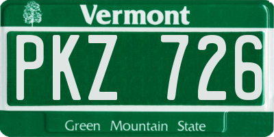 VT license plate PKZ726