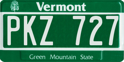 VT license plate PKZ727