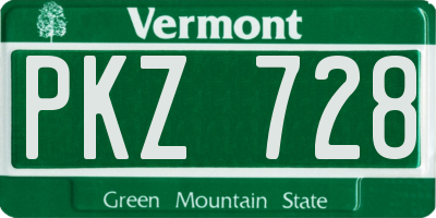 VT license plate PKZ728