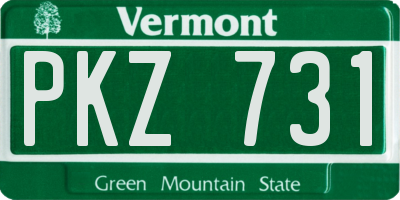VT license plate PKZ731