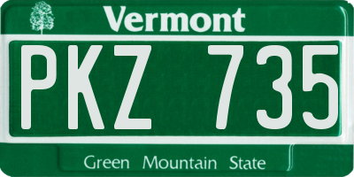 VT license plate PKZ735
